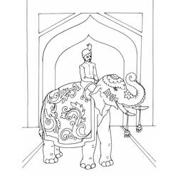 着色页: 大象 (动物) #6491 - 免费可打印着色页