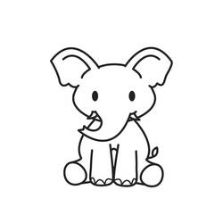 着色页: 大象 (动物) #6493 - 免费可打印着色页
