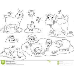着色页: 农场动物 (动物) #21428 - 免费可打印着色页