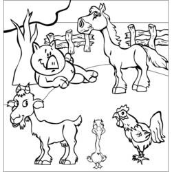 着色页: 农场动物 (动物) #21499 - 免费可打印着色页