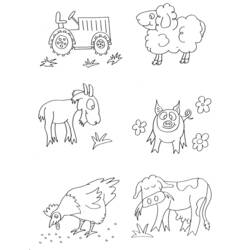 着色页: 农场动物 (动物) #21570 - 免费可打印着色页