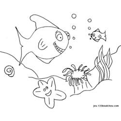 着色页: 鱼 (动物) #17090 - 免费可打印着色页