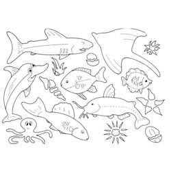 着色页: 鱼 (动物) #17203 - 免费可打印着色页