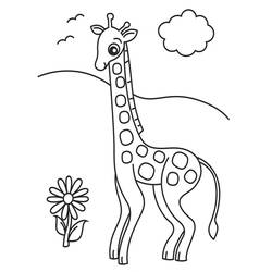 着色页: 长颈鹿 (动物) #7233 - 免费可打印着色页