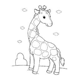 着色页: 长颈鹿 (动物) #7236 - 免费可打印着色页