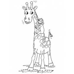 着色页: 长颈鹿 (动物) #7254 - 免费可打印着色页