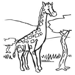 着色页: 长颈鹿 (动物) #7287 - 免费可打印着色页