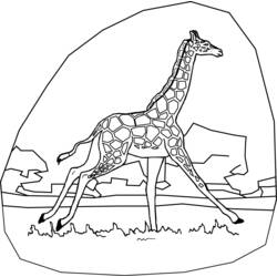 着色页: 长颈鹿 (动物) #7289 - 免费可打印着色页