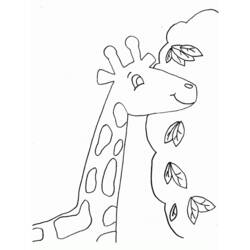 着色页: 长颈鹿 (动物) #7321 - 免费可打印着色页