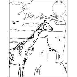 着色页: 长颈鹿 (动物) #7322 - 免费可打印着色页