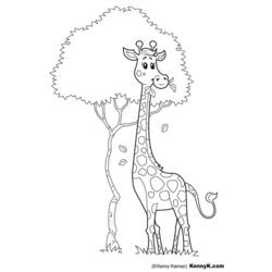 着色页: 长颈鹿 (动物) #7329 - 免费可打印着色页