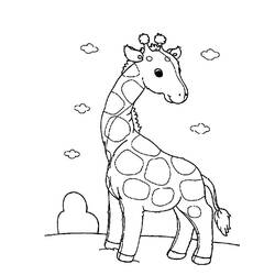着色页: 长颈鹿 (动物) #7332 - 免费可打印着色页