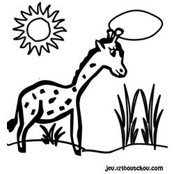 着色页: 长颈鹿 (动物) #7339 - 免费可打印着色页
