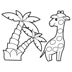 着色页: 长颈鹿 (动物) #7352 - 免费可打印着色页