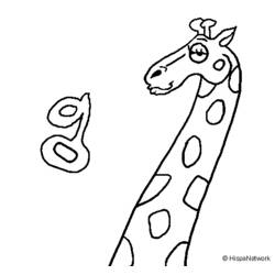 着色页: 长颈鹿 (动物) #7355 - 免费可打印着色页