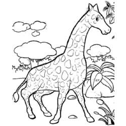 着色页: 长颈鹿 (动物) #7380 - 免费可打印着色页