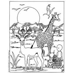 着色页: 长颈鹿 (动物) #7399 - 免费可打印着色页