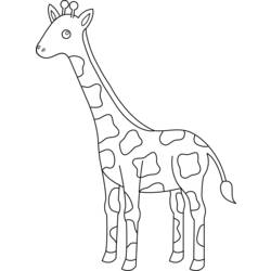 着色页: 长颈鹿 (动物) #7406 - 免费可打印着色页