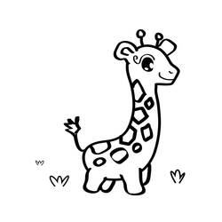 着色页: 长颈鹿 (动物) #7410 - 免费可打印着色页