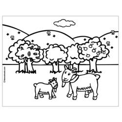 着色页: 山羊 (动物) #2404 - 免费可打印着色页