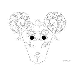 着色页: 山羊 (动物) #2550 - 免费可打印着色页