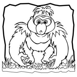 着色页: 大猩猩 (动物) #7433 - 免费可打印着色页