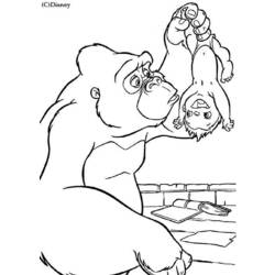 着色页: 大猩猩 (动物) #7466 - 免费可打印着色页
