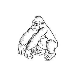 着色页: 大猩猩 (动物) #7481 - 免费可打印着色页