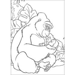 着色页: 大猩猩 (动物) #7537 - 免费可打印着色页