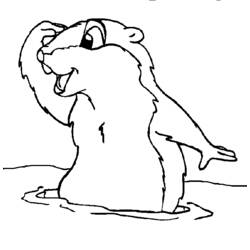 着色页: 土拨鼠 (动物) #10896 - 免费可打印着色页