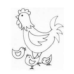 着色页: 母鸡 (动物) #17444 - 免费可打印着色页