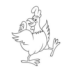 着色页: 母鸡 (动物) #17452 - 免费可打印着色页