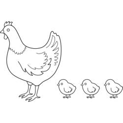 着色页: 母鸡 (动物) #17456 - 免费可打印着色页