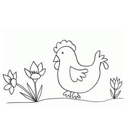 着色页: 母鸡 (动物) #17476 - 免费可打印着色页