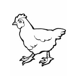 着色页: 母鸡 (动物) #17488 - 免费可打印着色页