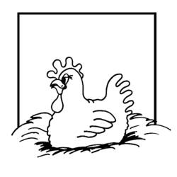 着色页: 母鸡 (动物) #17501 - 免费可打印着色页