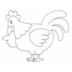 着色页: 母鸡 (动物) #17509 - 免费可打印着色页