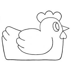 着色页: 母鸡 (动物) #17553 - 免费可打印着色页