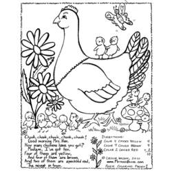 着色页: 母鸡 (动物) #17558 - 免费可打印着色页