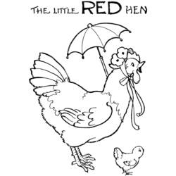 着色页: 母鸡 (动物) #17559 - 免费可打印着色页