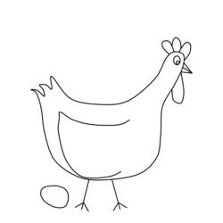 着色页: 母鸡 (动物) #17564 - 免费可打印着色页