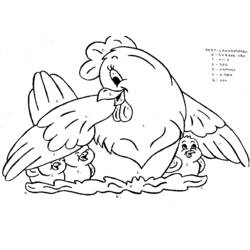 着色页: 母鸡 (动物) #17578 - 免费可打印着色页