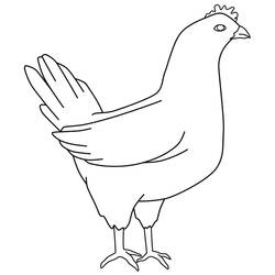 着色页: 母鸡 (动物) #17588 - 免费可打印着色页