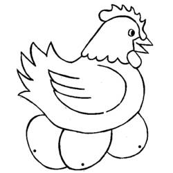 着色页: 母鸡 (动物) #17609 - 免费可打印着色页