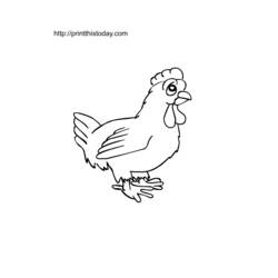 着色页: 母鸡 (动物) #17619 - 免费可打印着色页