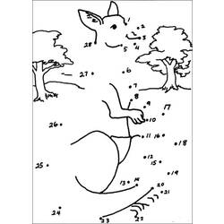 着色页: 袋鼠 (动物) #9105 - 免费可打印着色页
