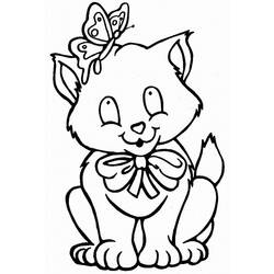 着色页: 小猫 (动物) #18023 - 免费可打印着色页
