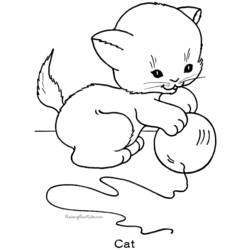 着色页: 小猫 (动物) #18026 - 免费可打印着色页