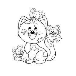 着色页: 小猫 (动物) #18041 - 免费可打印着色页