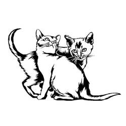 着色页: 小猫 (动物) #18046 - 免费可打印着色页
